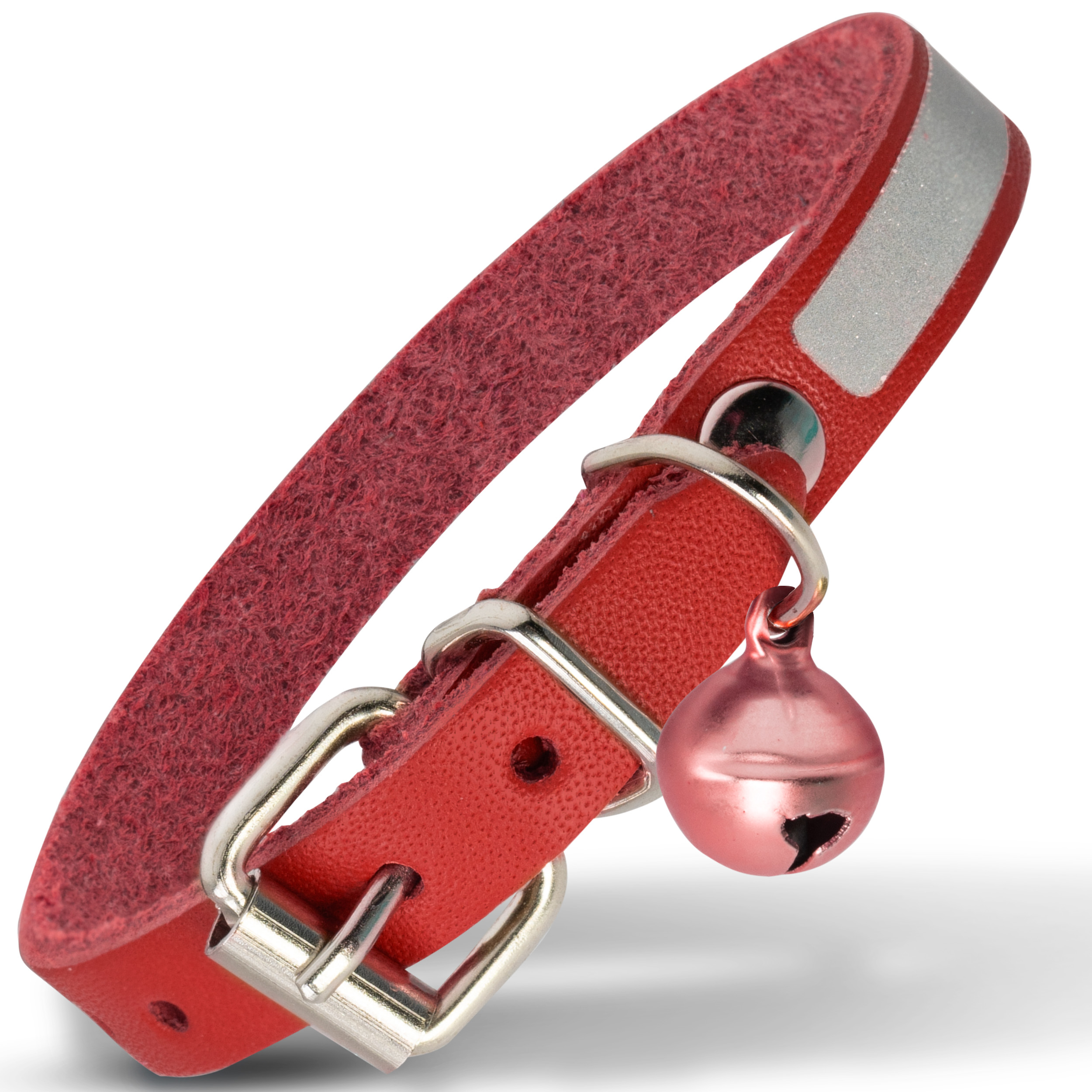 Filbert Leather Cat Collar, Reflective Cat Collar with Bell - Picture 38 of 61