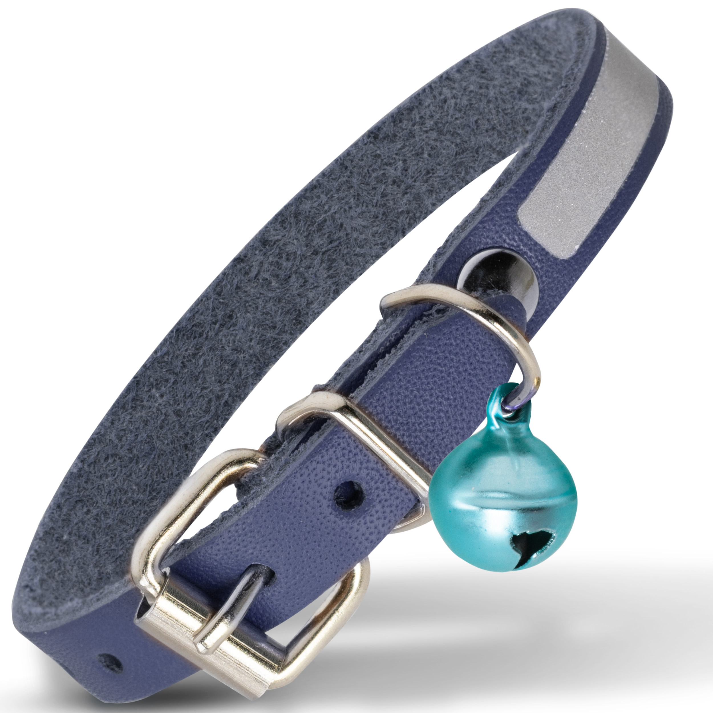 Filbert Leather Cat Collar, Reflective Cat Collar with Bell - Picture 50 of 61