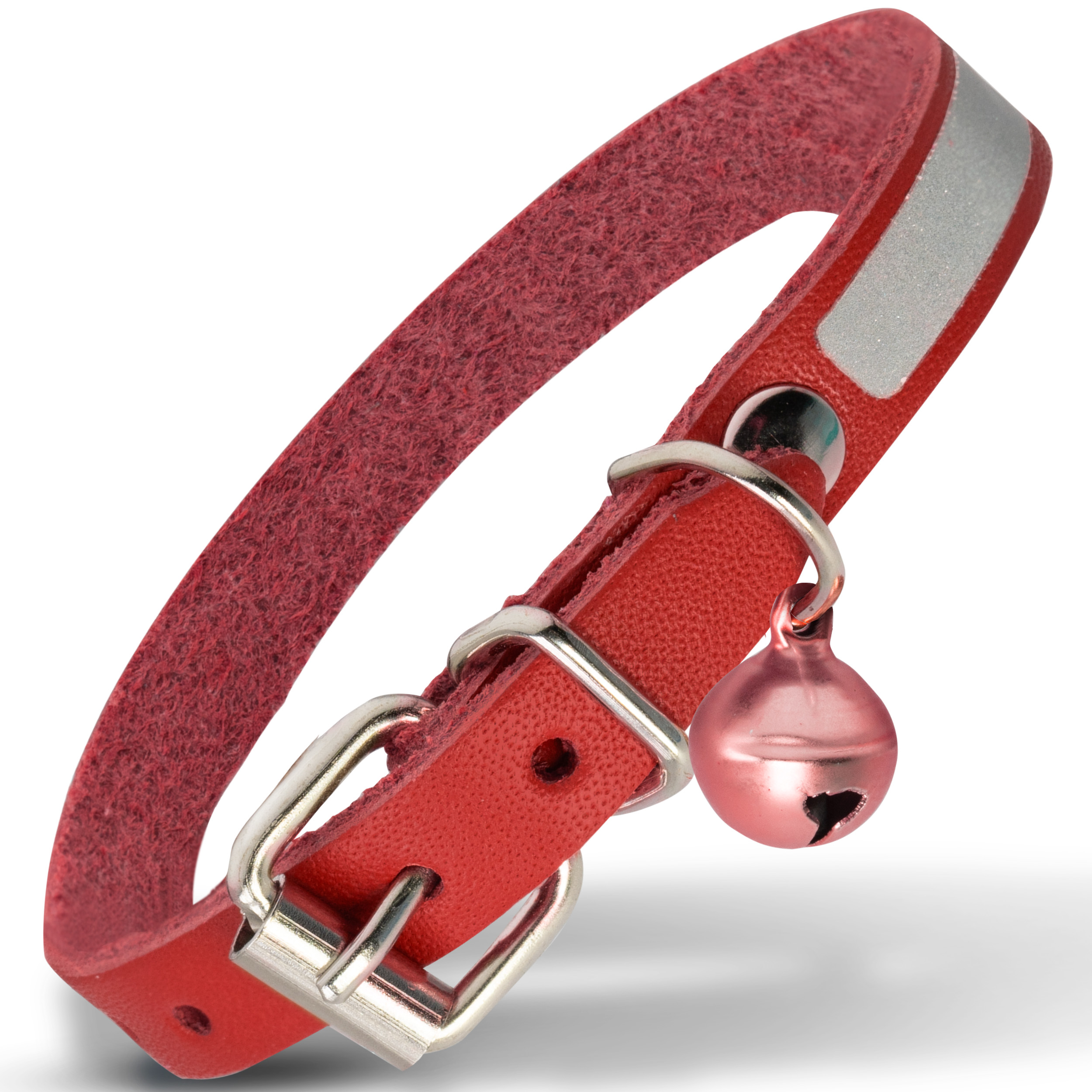 Filbert Leather Cat Collar, Reflective Cat Collar with Bell - Picture 45 of 61