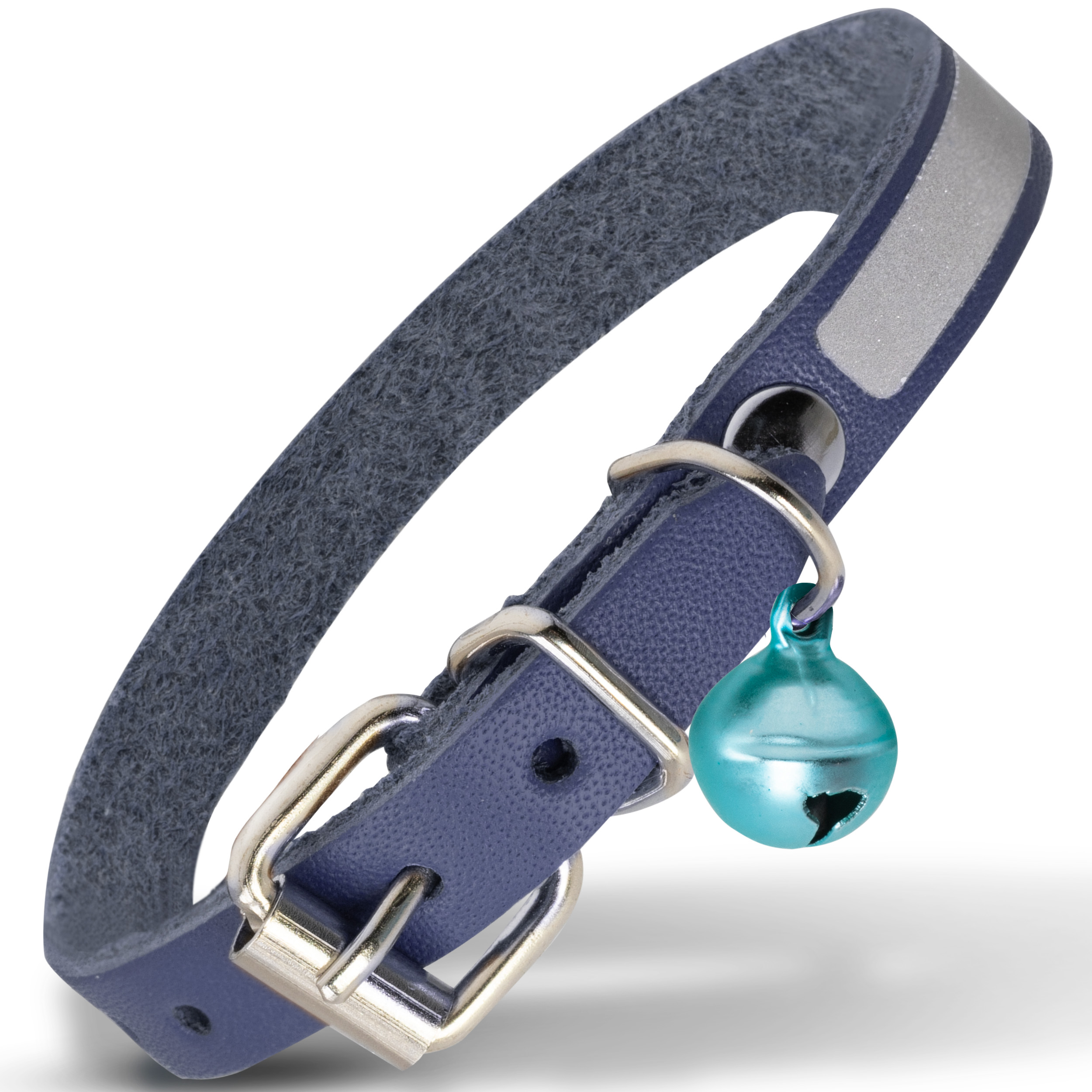 Filbert Leather Cat Collar, Reflective Cat Collar with Bell - Picture 57 of 61